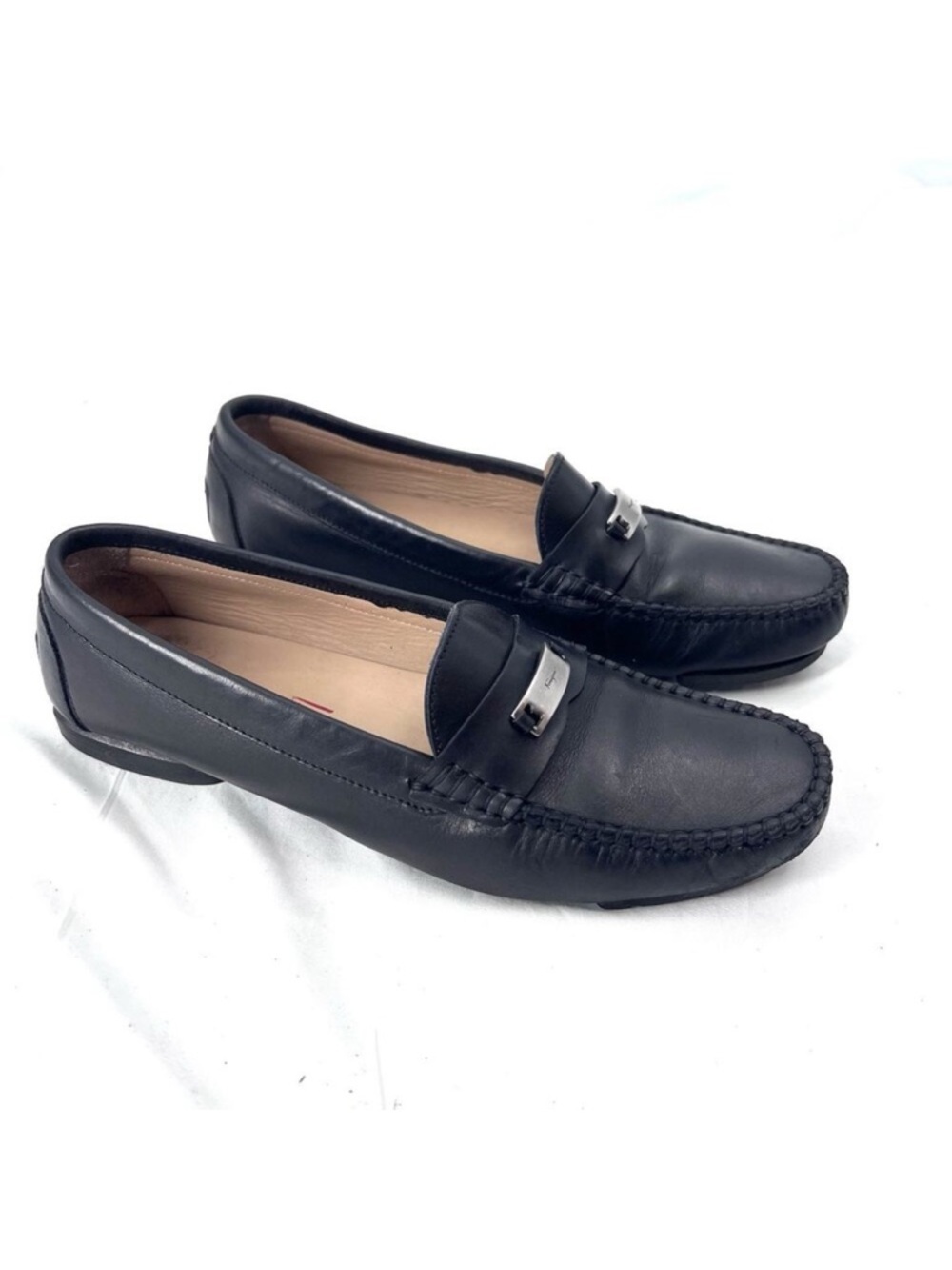 Vintage Salvatore Ferragamo Sport Black Leather Loafers Shoes Womens Size 6 B